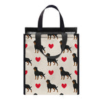 Love Rottweiler Pattern Print Insulated Lunch Tote