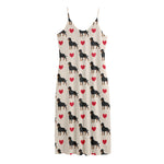 Love Rottweiler Pattern Print Jersey Midi Cami Dress