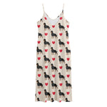 Love Rottweiler Pattern Print Jersey Midi Cami Dress