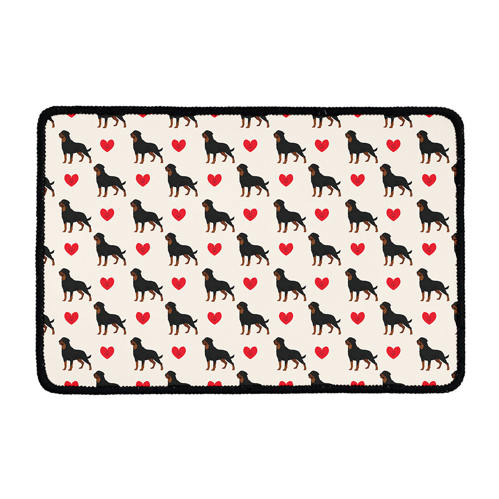 Love Rottweiler Pattern Print Kitchen Mat