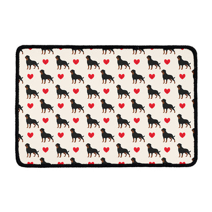 Love Rottweiler Pattern Print Kitchen Mat