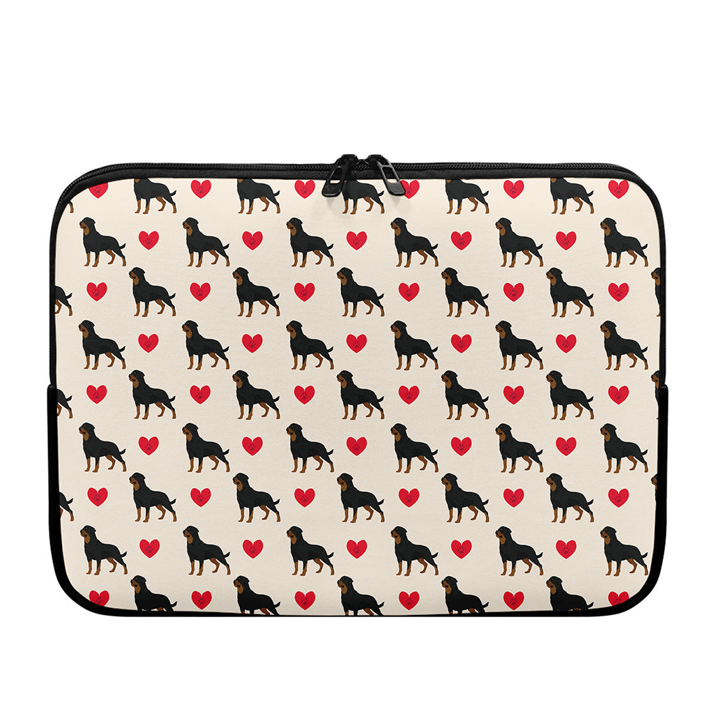 Love Rottweiler Pattern Print Laptop Sleeve