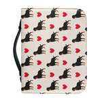 Love Rottweiler Pattern Print Leather Bible Cover