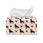 Love Rottweiler Pattern Print Leather Tissue Box Cover