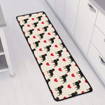 Love Rottweiler Pattern Print Long Kitchen Mat