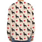 Love Rottweiler Pattern Print Long Sleeve Baseball Jersey