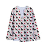 Love Rottweiler Pattern Print Long Sleeve Short Coat
