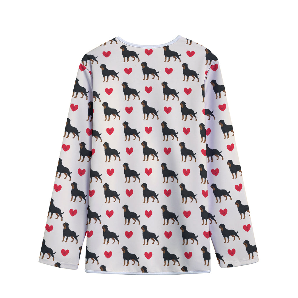 Love Rottweiler Pattern Print Long Sleeve Short Coat