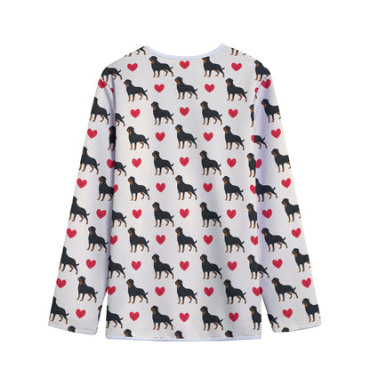 Love Rottweiler Pattern Print Long Sleeve Short Coat