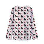 Love Rottweiler Pattern Print Long Sleeve Short Coat