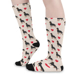 Love Rottweiler Pattern Print Long Socks