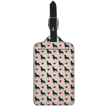 Love Rottweiler Pattern Print Luggage Tag