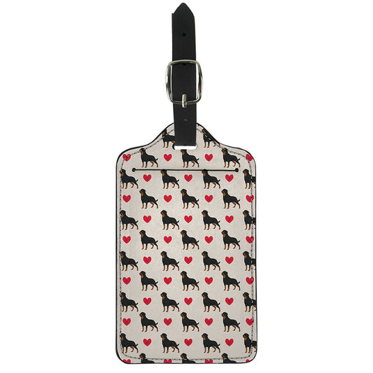 Love Rottweiler Pattern Print Luggage Tag