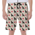 Love Rottweiler Pattern Print Men's Beach Shorts