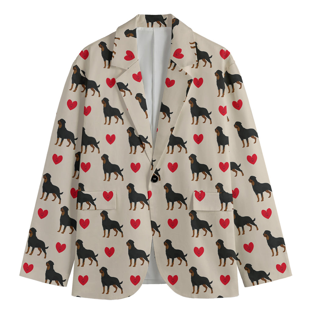 Love Rottweiler Pattern Print Men's Blazer