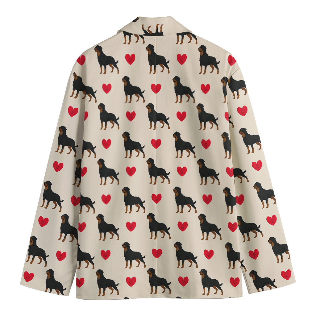 Love Rottweiler Pattern Print Men's Blazer
