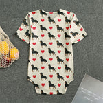 Love Rottweiler Pattern Print Men's Bodysuit