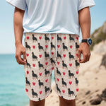 Love Rottweiler Pattern Print Men's Cargo Shorts