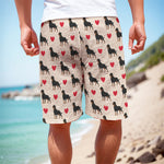 Love Rottweiler Pattern Print Men's Cargo Shorts