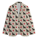 Love Rottweiler Pattern Print Men's Cotton Blazer