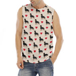 Love Rottweiler Pattern Print Men's Fitness Tank Top