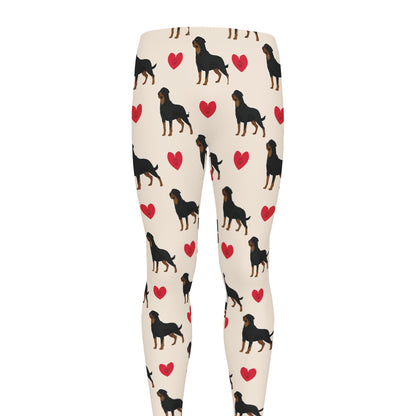 Love Rottweiler Pattern Print Men's leggings