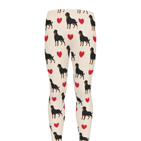 Love Rottweiler Pattern Print Men's leggings