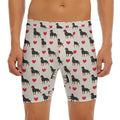 Love Rottweiler Pattern Print Men's Long Boxer Briefs