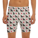 Love Rottweiler Pattern Print Men's Long Boxer Briefs