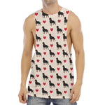 Love Rottweiler Pattern Print Men's Muscle Tank Top