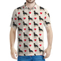 Love Rottweiler Pattern Print Men's Polo Shirt