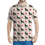 Love Rottweiler Pattern Print Men's Polo Shirt
