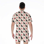 Love Rottweiler Pattern Print Men's Rompers