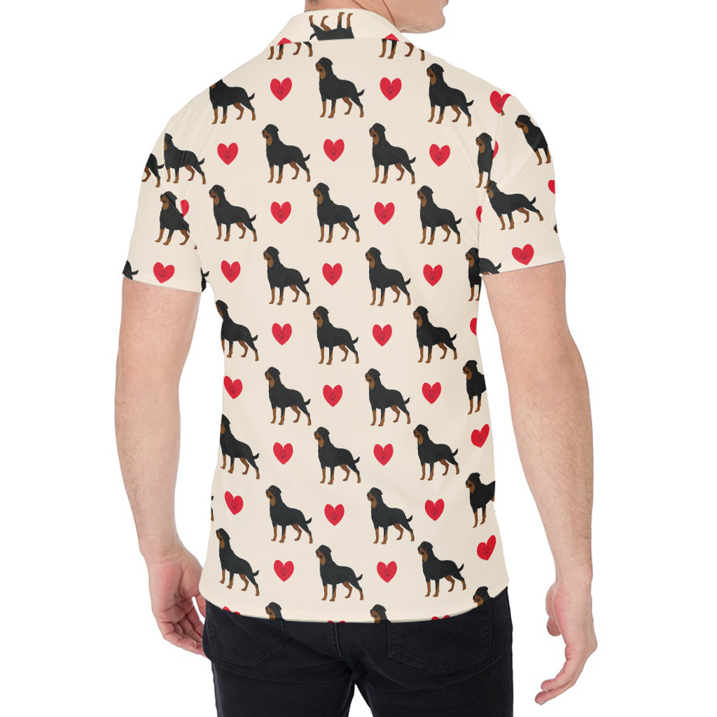 Love Rottweiler Pattern Print Men's Shirt