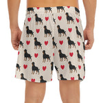 Love Rottweiler Pattern Print Men's Split Running Shorts