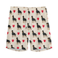 Love Rottweiler Pattern Print Men's Athletic Shorts