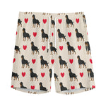 Love Rottweiler Pattern Print Men's Sports Shorts