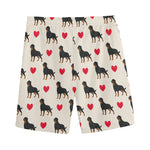 Love Rottweiler Pattern Print Men's Sports Shorts