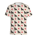 Love Rottweiler Pattern Print Men's Athletic T-Shirt