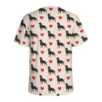 Love Rottweiler Pattern Print Men's Sports T-Shirt