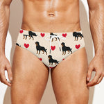 Love Rottweiler Pattern Print Men's Swim Briefs