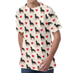 Love Rottweiler Pattern Print Men's Velvet T-Shirt