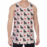 Love Rottweiler Pattern Print Men's Velvet Tank Top