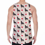 Love Rottweiler Pattern Print Men's Velvet Tank Top