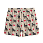 Love Rottweiler Pattern Print Mesh Shorts