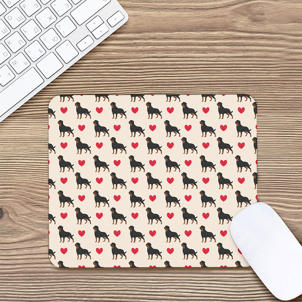 Love Rottweiler Pattern Print Mouse Pad