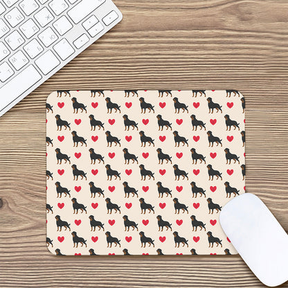Love Rottweiler Pattern Print Mouse Pad