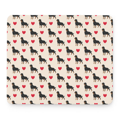 Love Rottweiler Pattern Print Mouse Pad