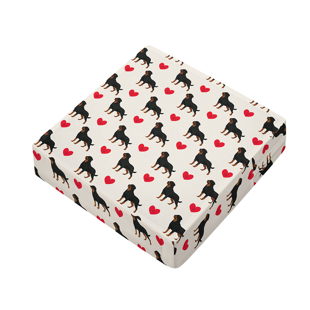 Love Rottweiler Pattern Print Outdoor Seat Cushion Cover