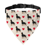 Love Rottweiler Pattern Print Over The Collar Dog Bandana